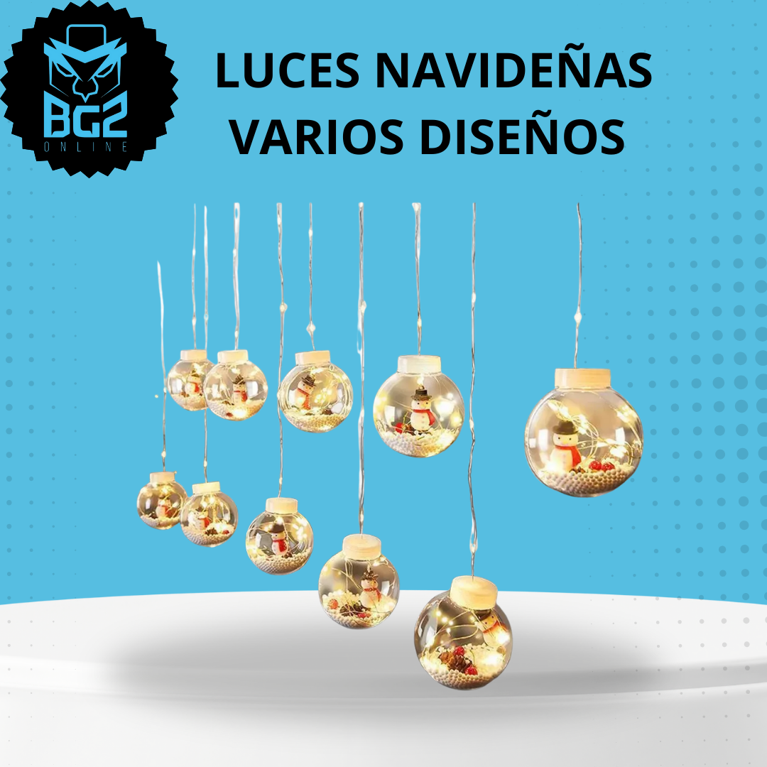 LUCES NAVIDEÑAS VARIOS DISEÑOS